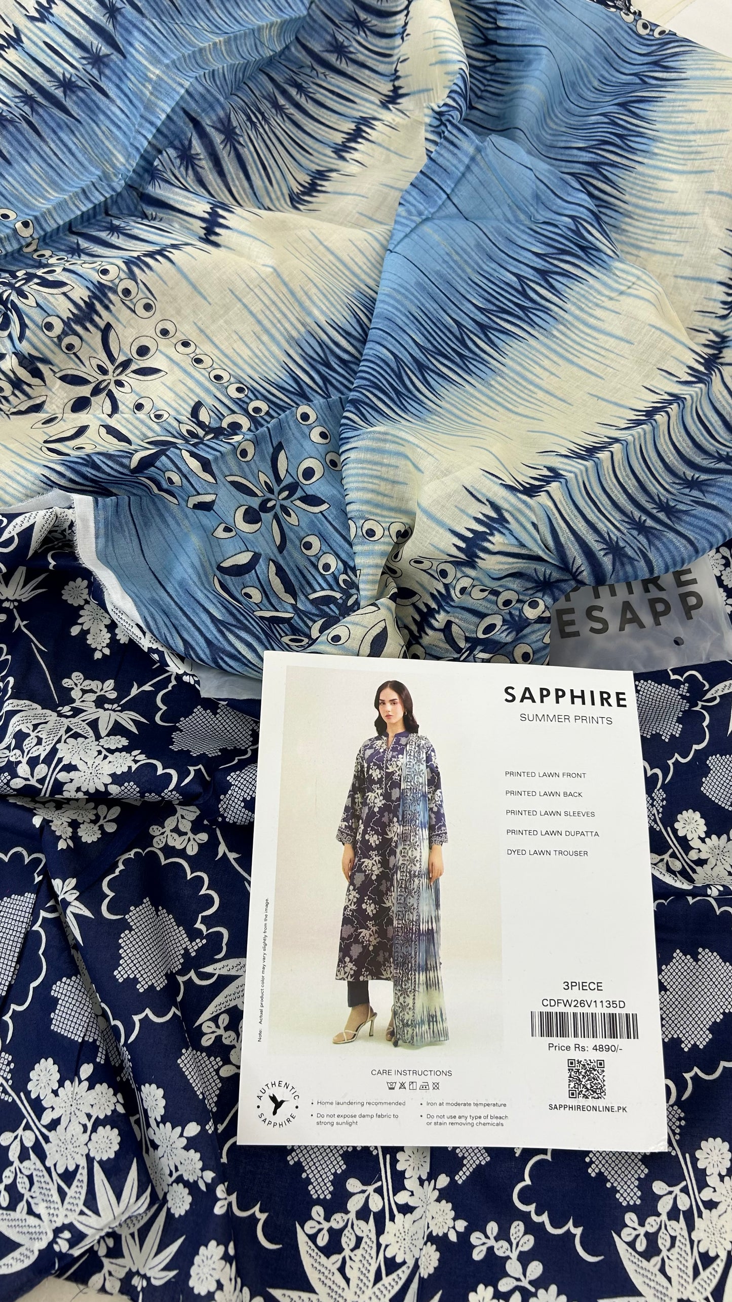 SAPPHIRE LAWN 3 PC