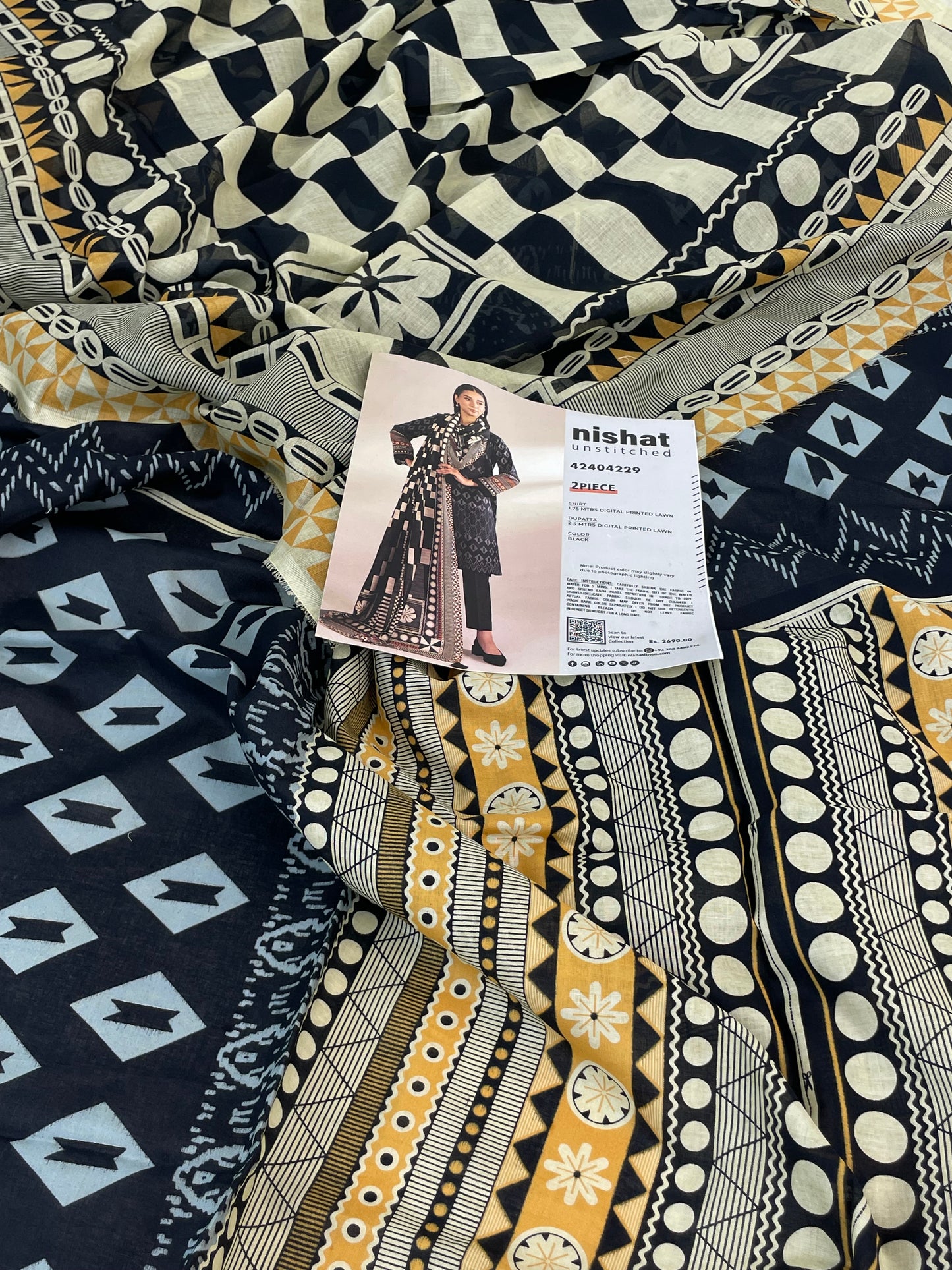 NISHAT LAWN 2 PC SHIRT DUPATTA