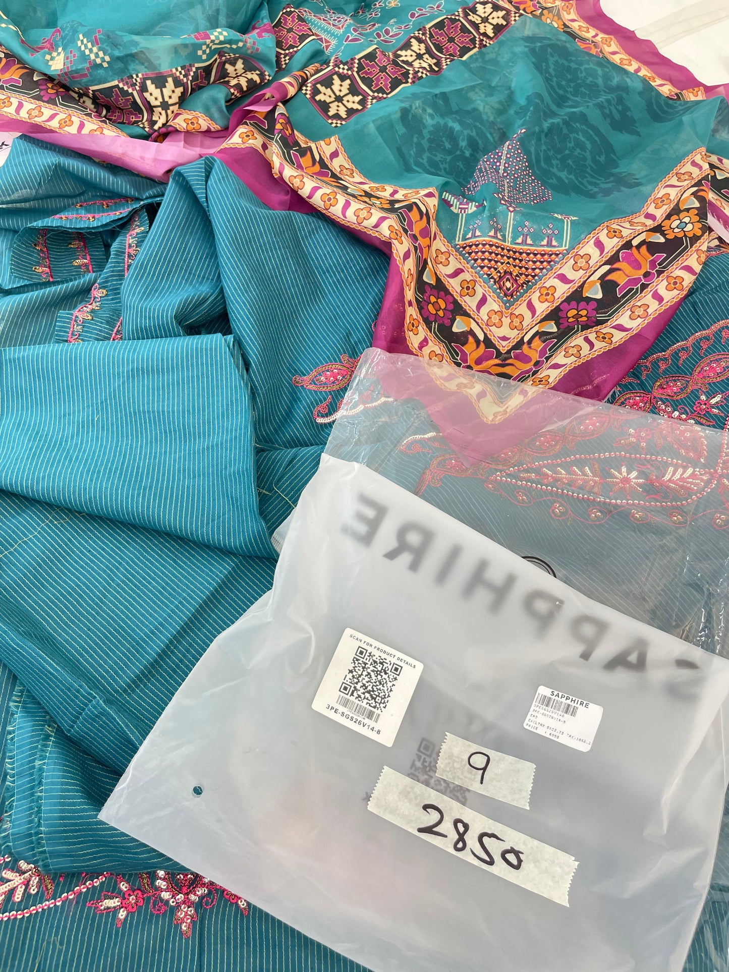 SAPPHIRE EMB LAWN 2 PC SHIRT DUPATTA