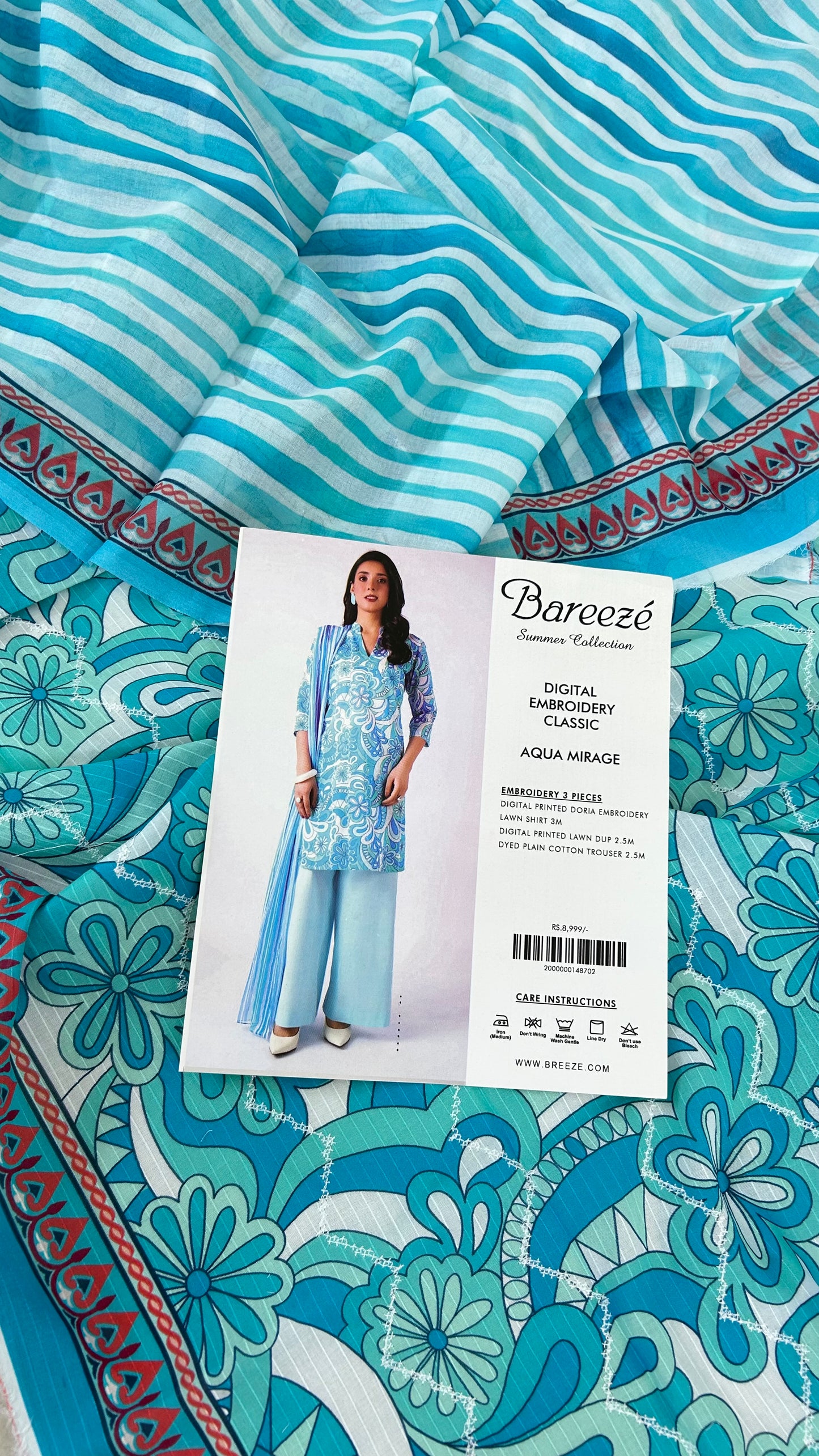 BAREEZE EMB LAWN 3 PC