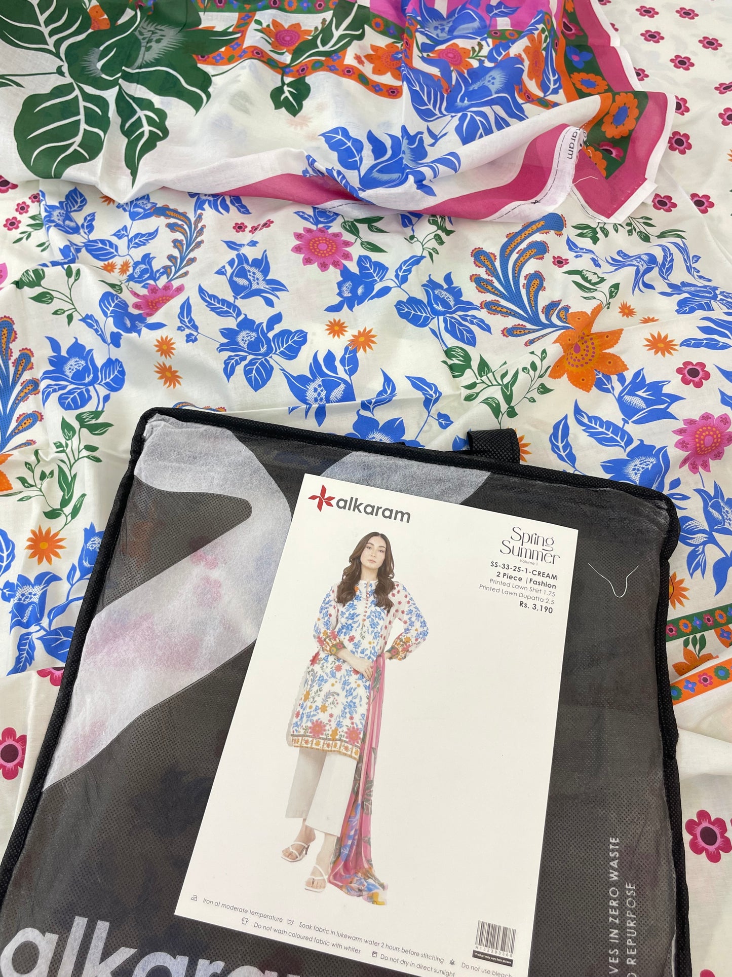 ALKARAM 2 PC SHIRT DUPATTA LAWN