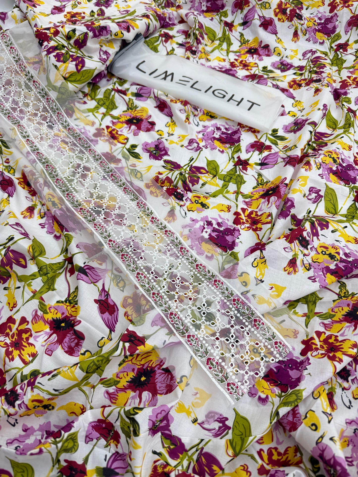 LIMELIGHT EMB 2 PC LAWN SHIRT TROUSER