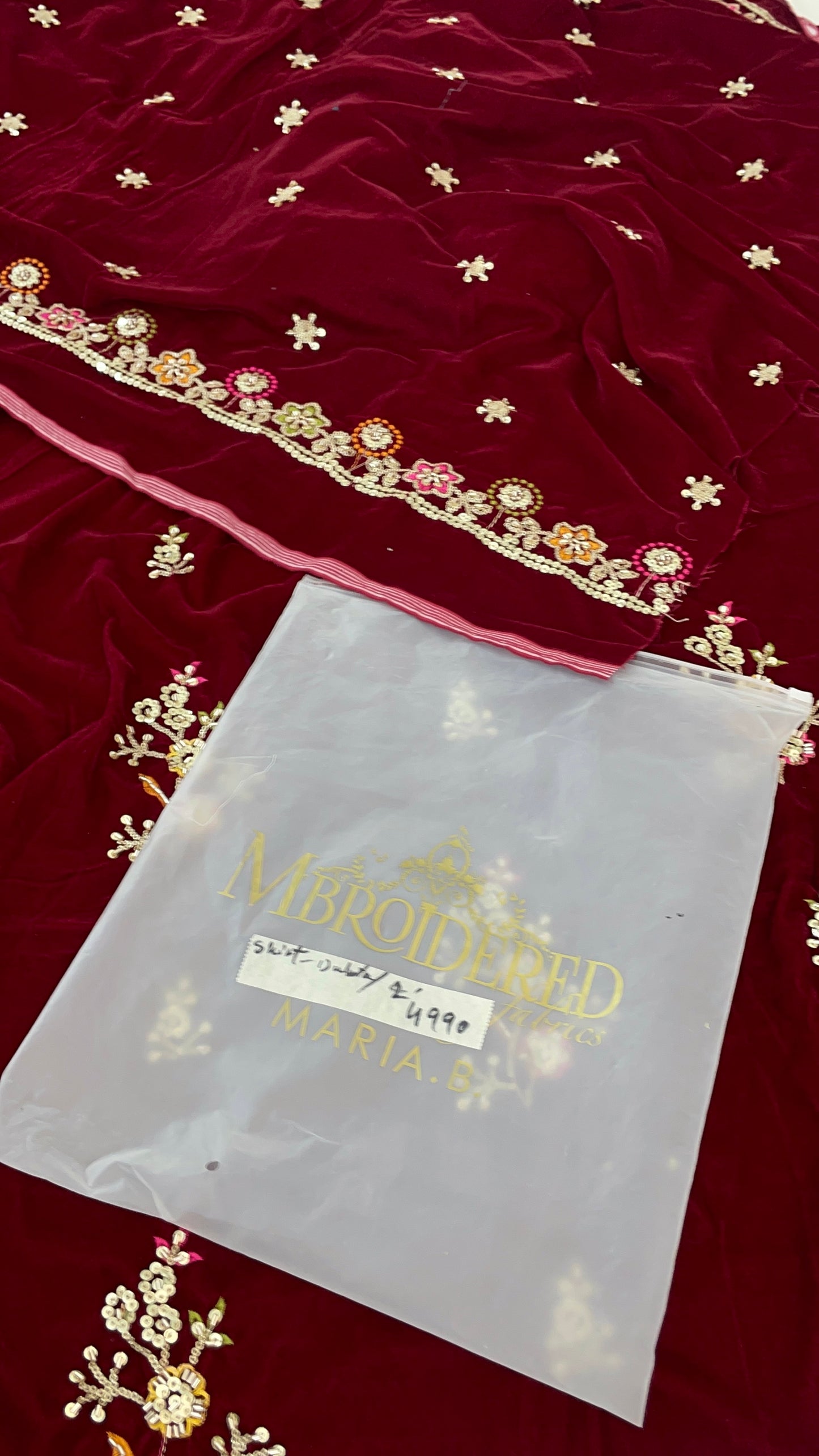VELVET 2PC SHIRT DUPATTA