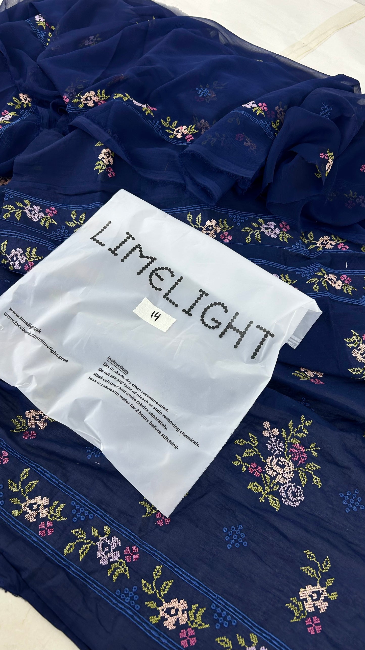 LIMELIGHT EMB 2 PC SHIRT DUPATTA