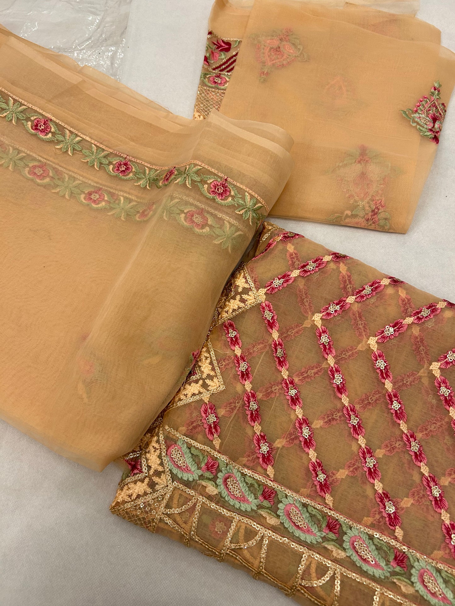 ORGANZA EMB 2 PC SHIRT DUPATTA