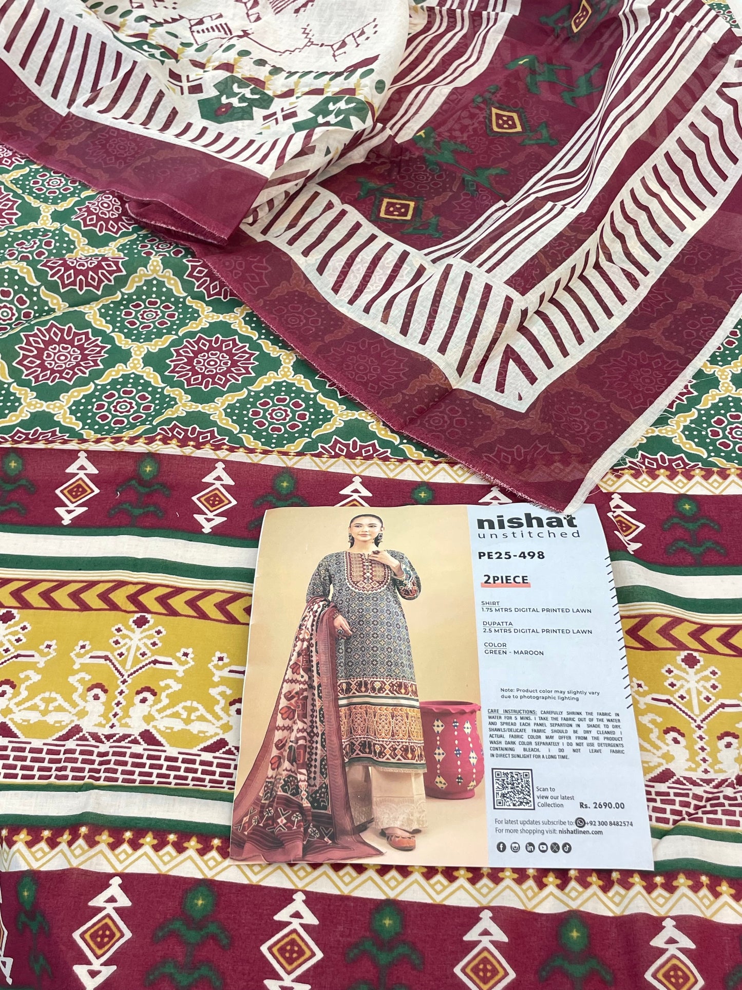 NISHAT LAWN 2 PC SHIRT DUPATTA