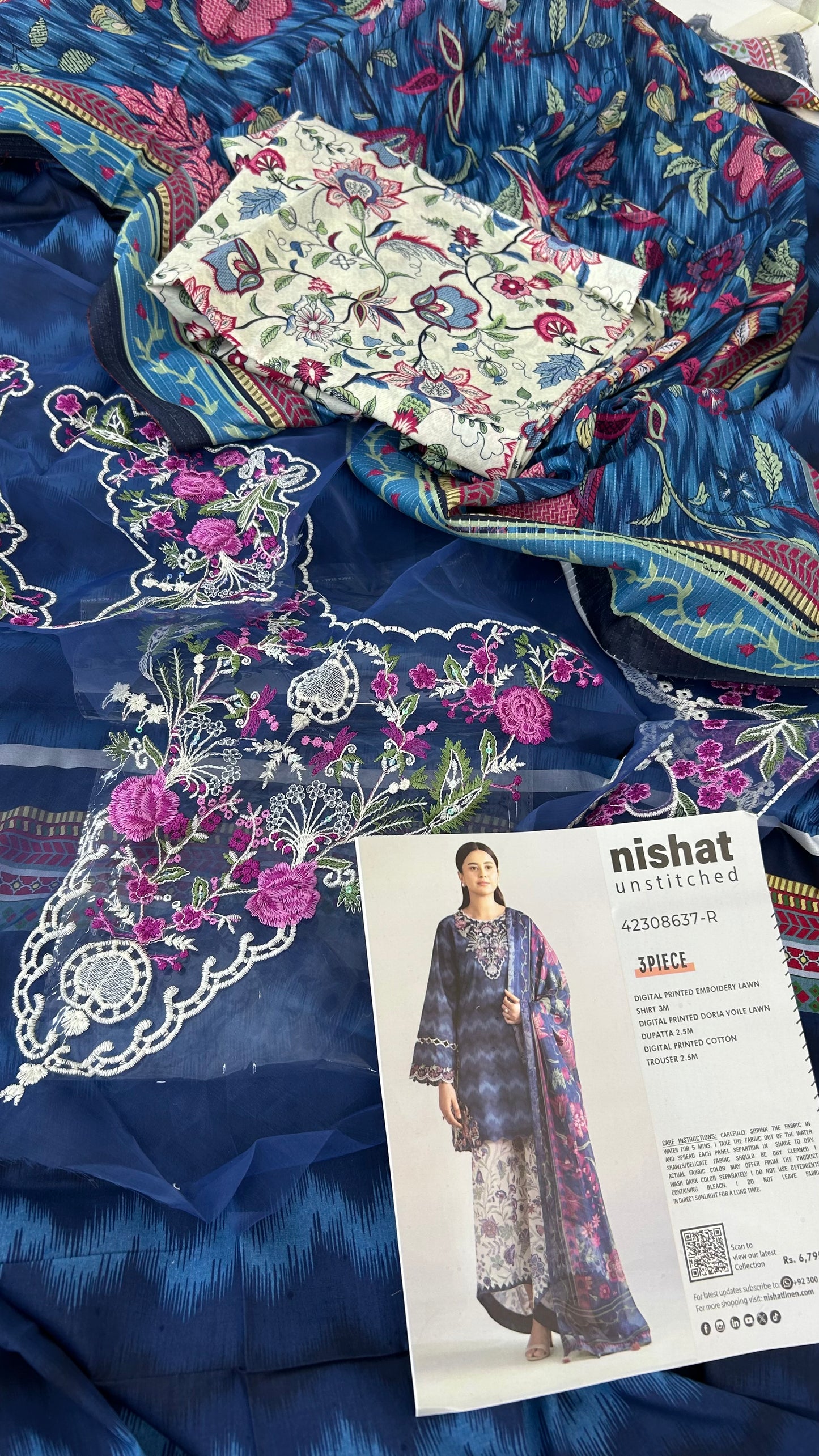 NISHAT EMB LAWN 3 PC