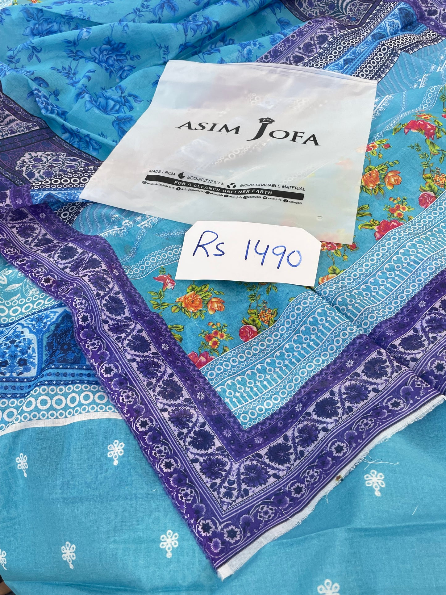 ASIM JOFA LAWN 2 PC SHIRT DUPATTA