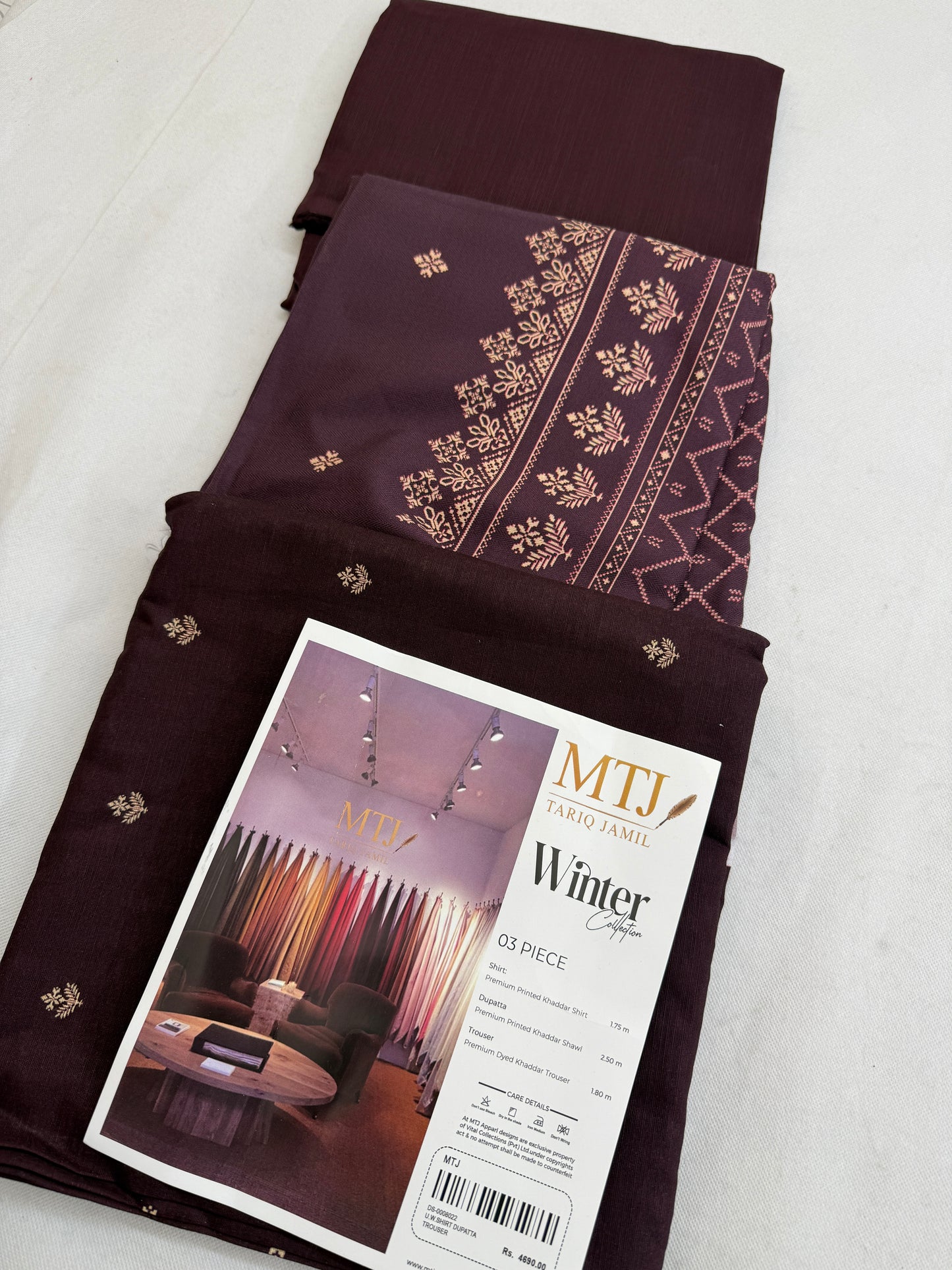MTJ KHADDAR 3 PC WITH SHAWL