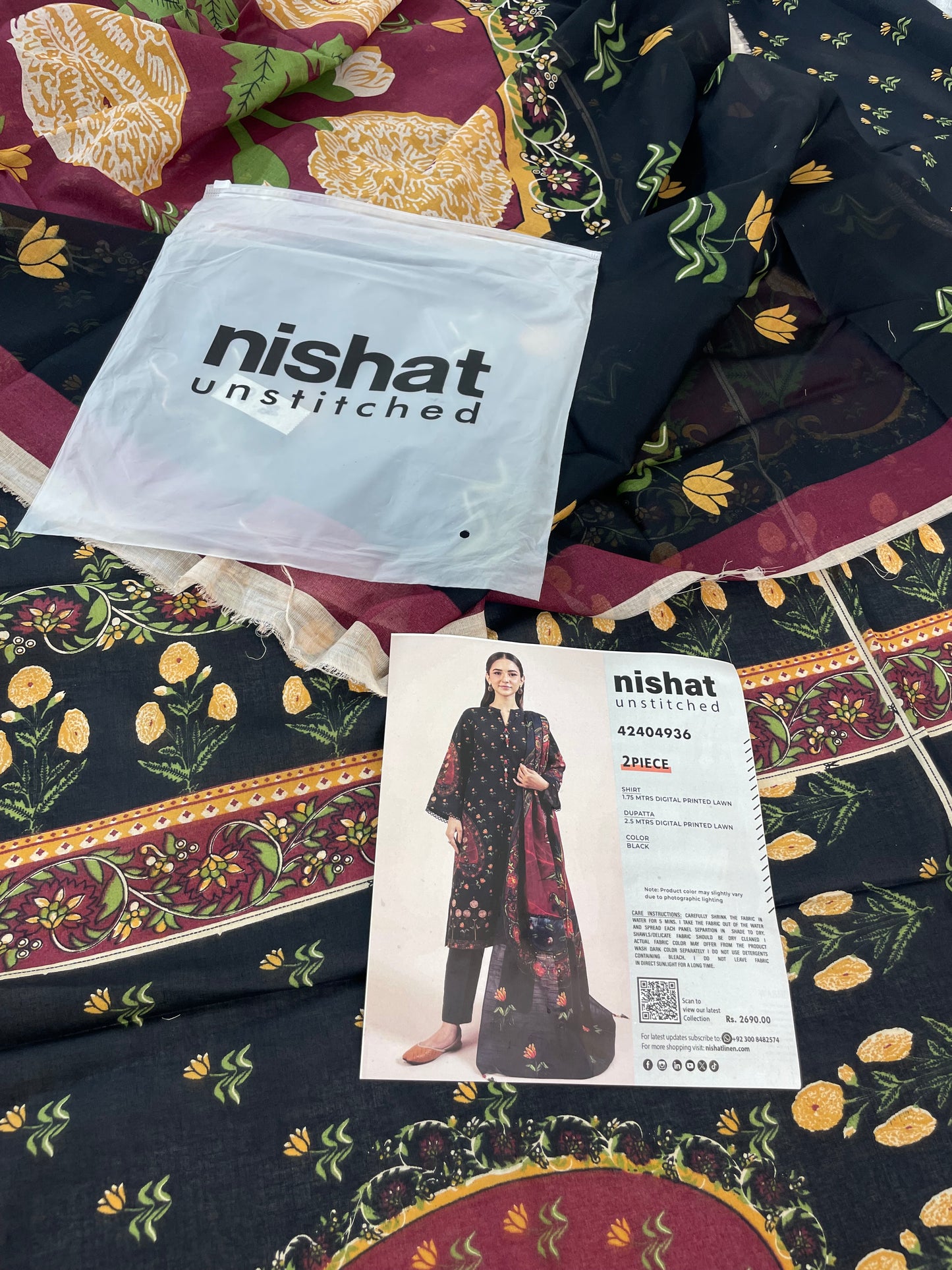 NISHAT 2 PC SHIRT DUPATTA