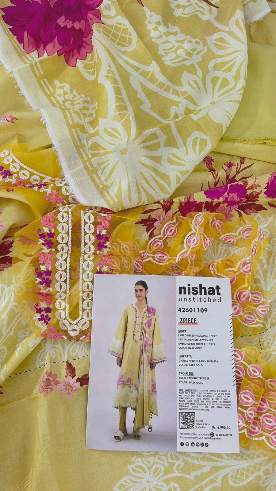 NISHAT EMB 3 PC LAWN