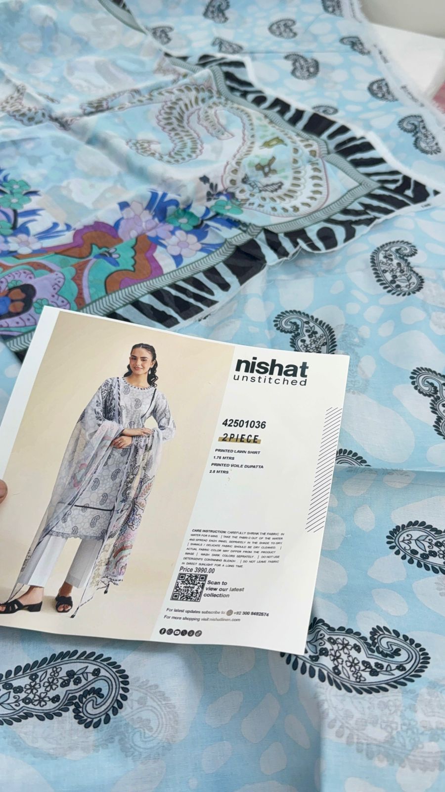 NISHAT LAWN 2 PC SHIRT DUPTA