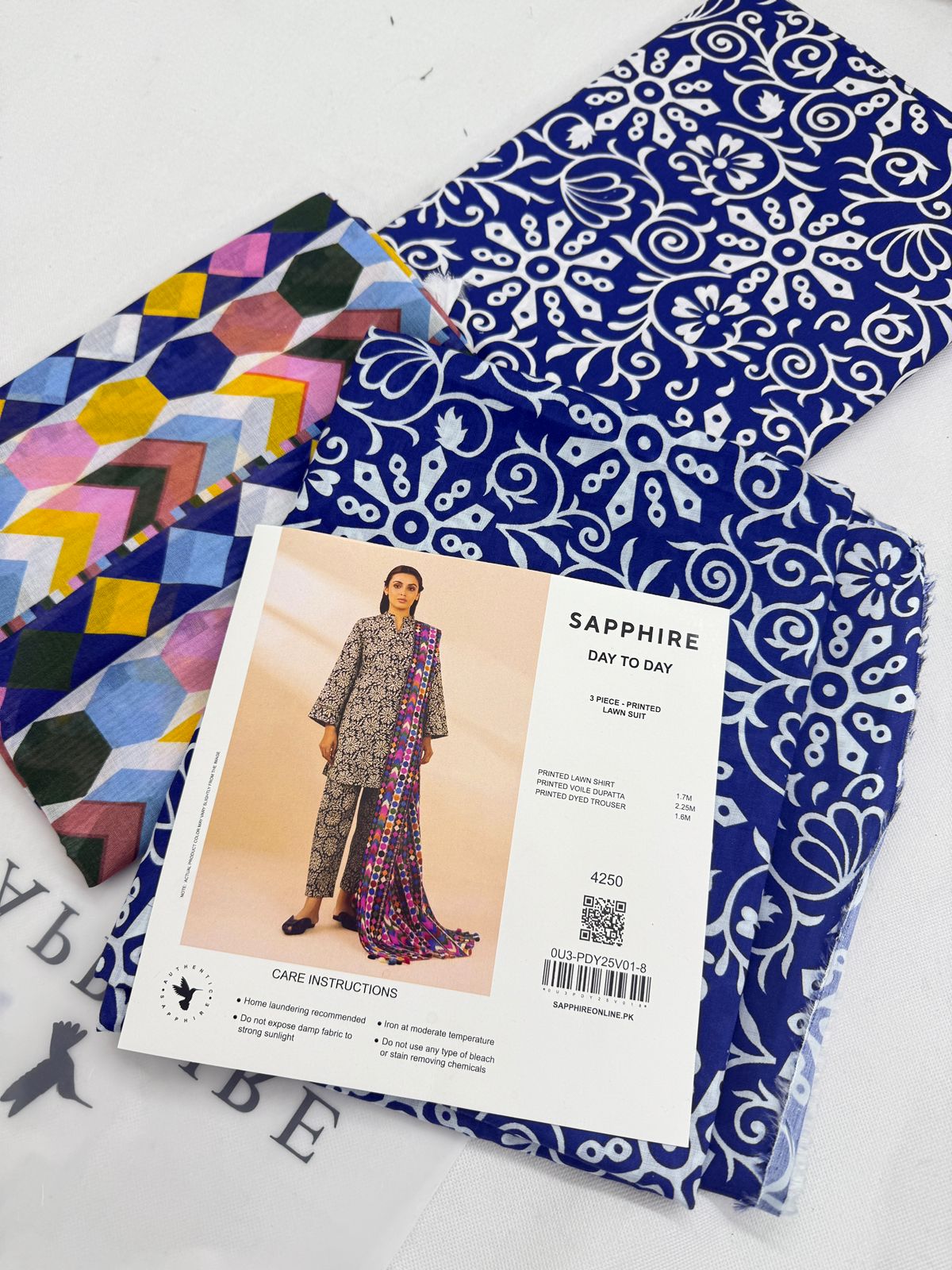 SAPPHIRE LAWN CAMBRIC 3 PC