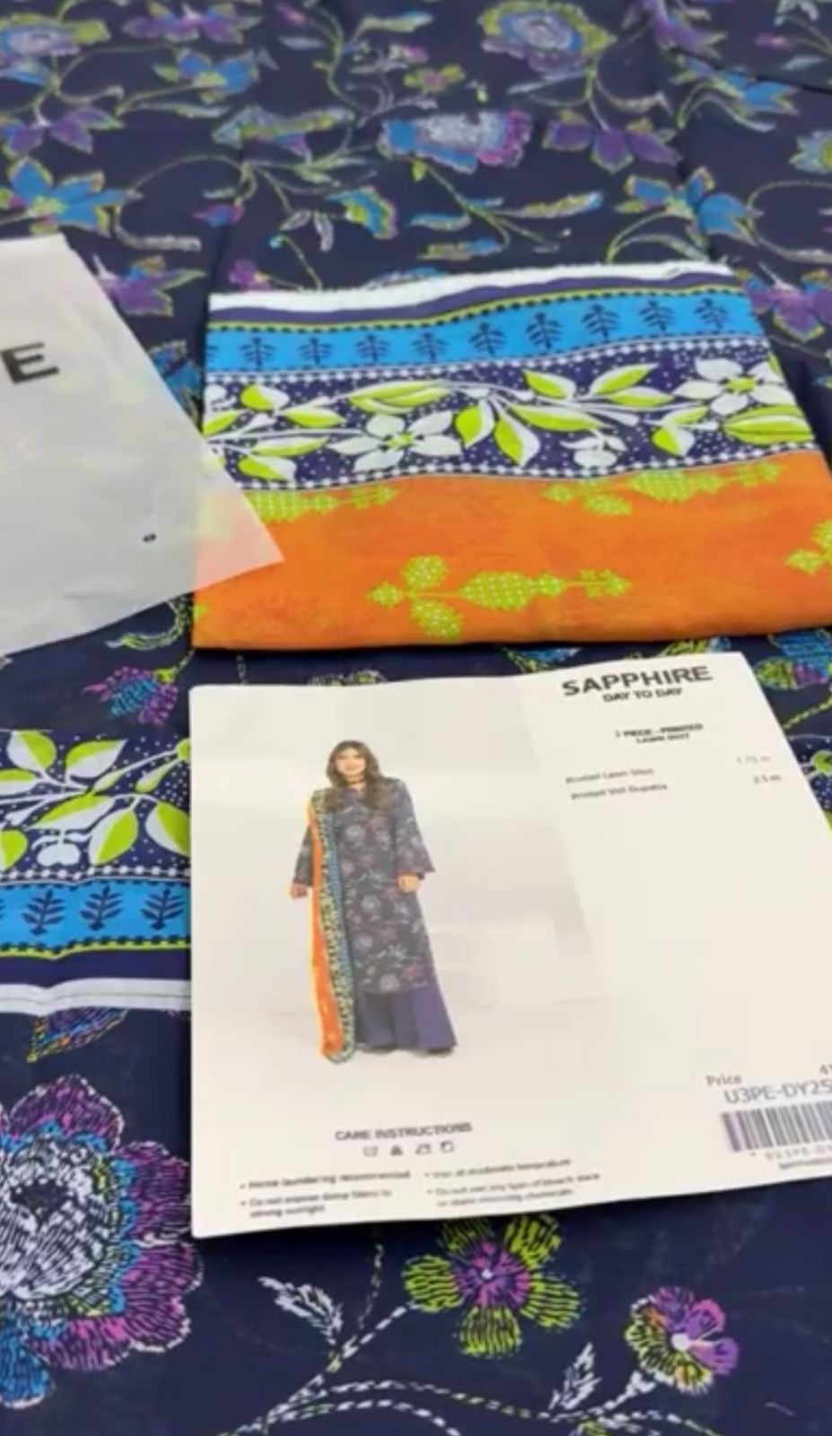 SAPPHIRE LAWN 2 PC SHIRT DUPTA