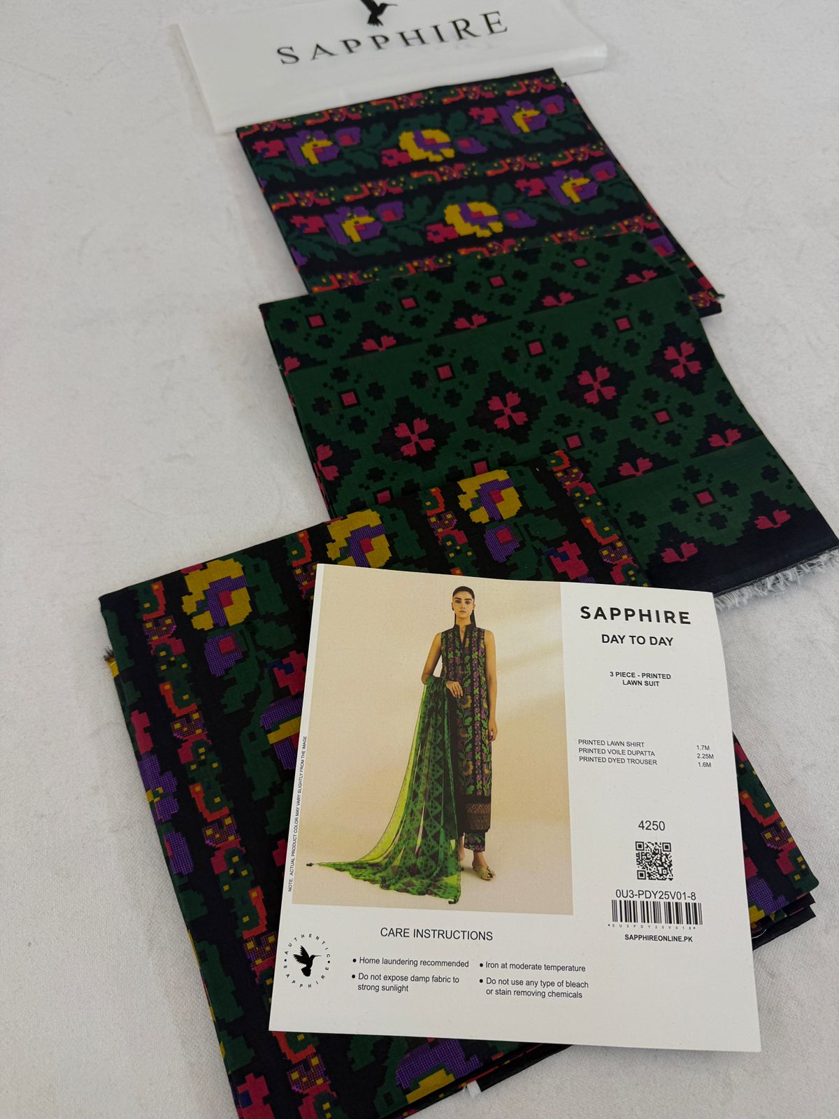 SAPPHIRE LAWN CAMBRIC 3 PC