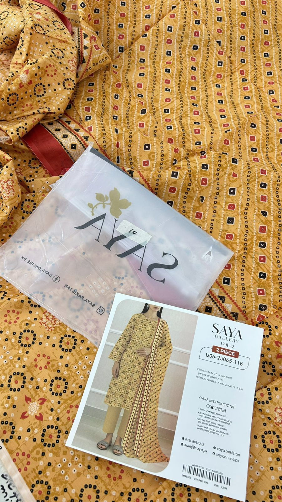 SAYA LAWN 2 PC SHIRT DUPATTA