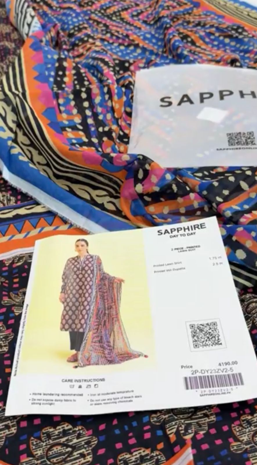 SAPPHIRE LAWN 2 PC SHIRT DUPTA