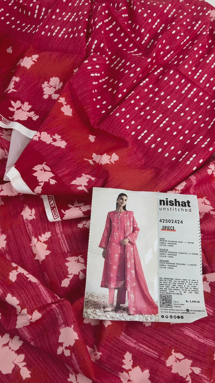 NISHAT KHADDAR 3 PC