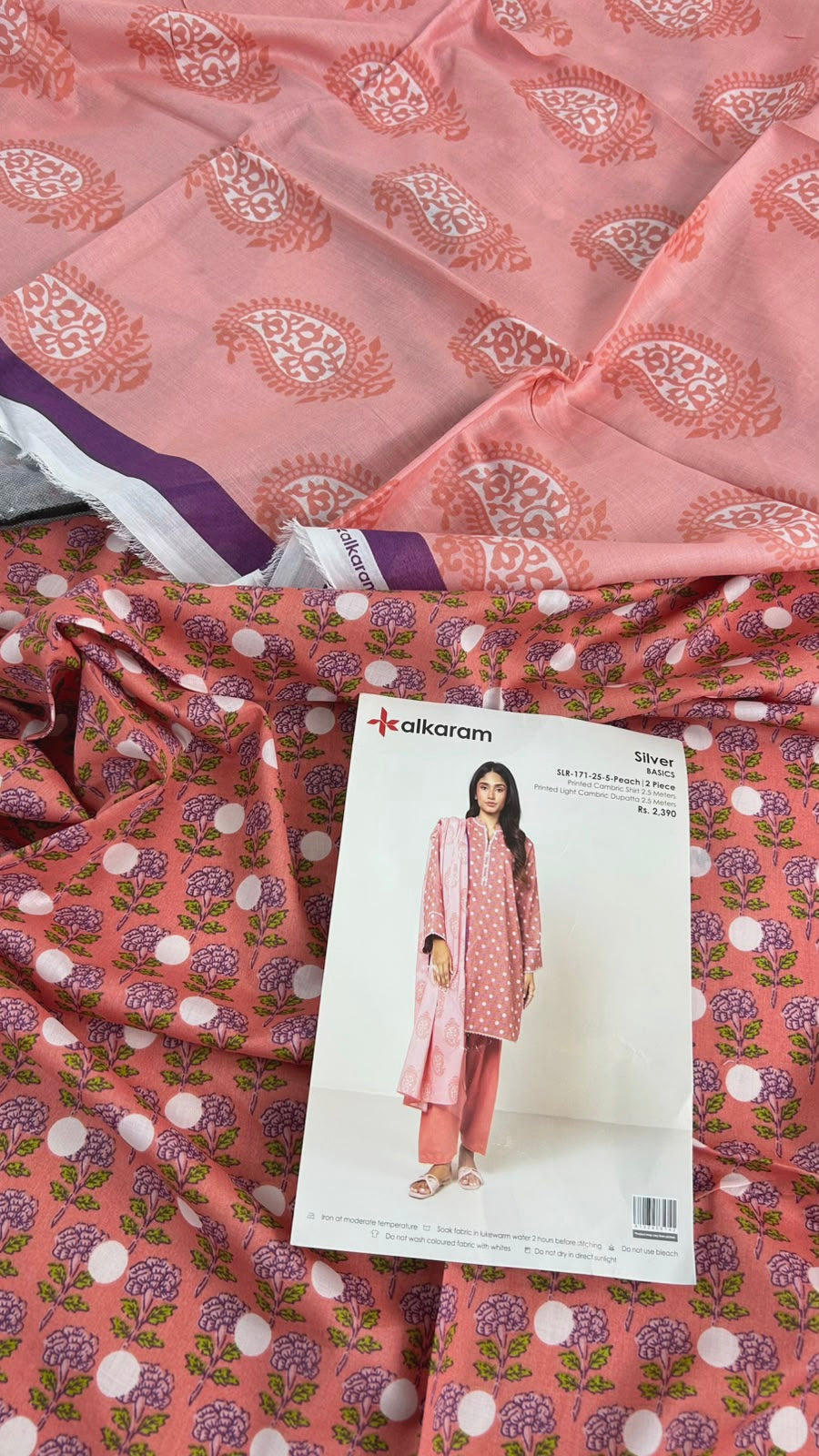 ALKARAM 2 PC SHIRT DUPATTA LAWN