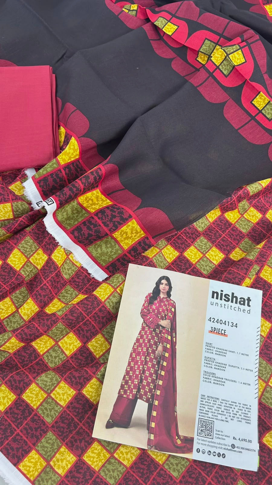 NISHAT KHADDAR 3 PC
