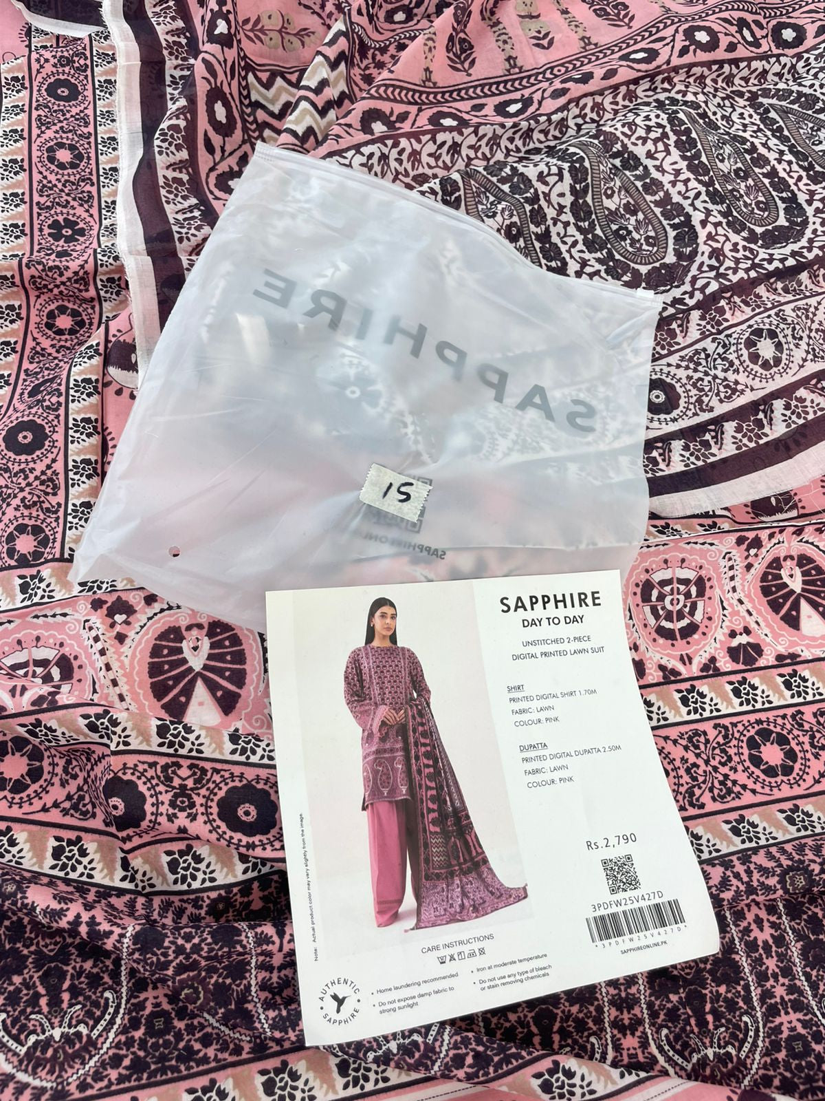SAPPHIRE LAWN 2 PC SHIRT DUPATTA