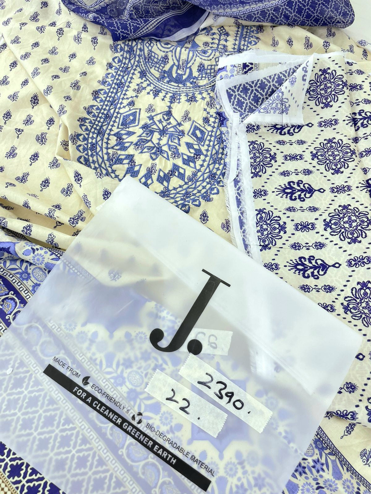 J. EMBROIDERED 2 PC SHIRT DUPATTA
