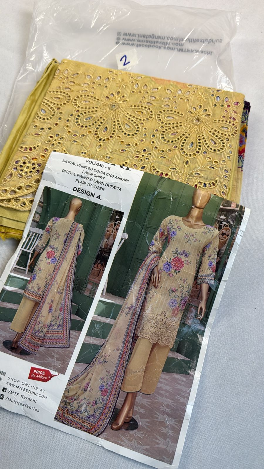 LAWN CHICKANKARI 3 PC