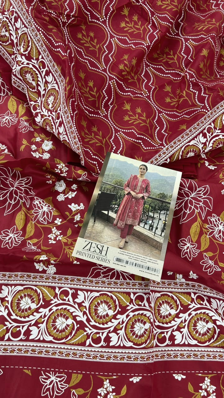 ZESH BLOCK PRINT LAWN 3 PC
