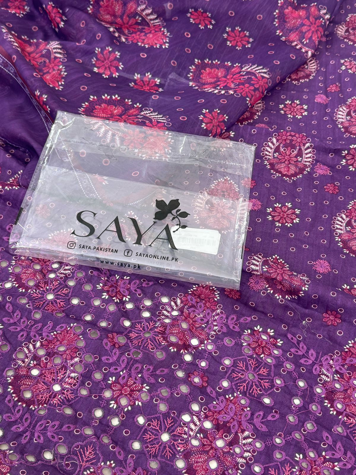 SAYA CHICKANKARI 2 PC SHIRT DUPATTA