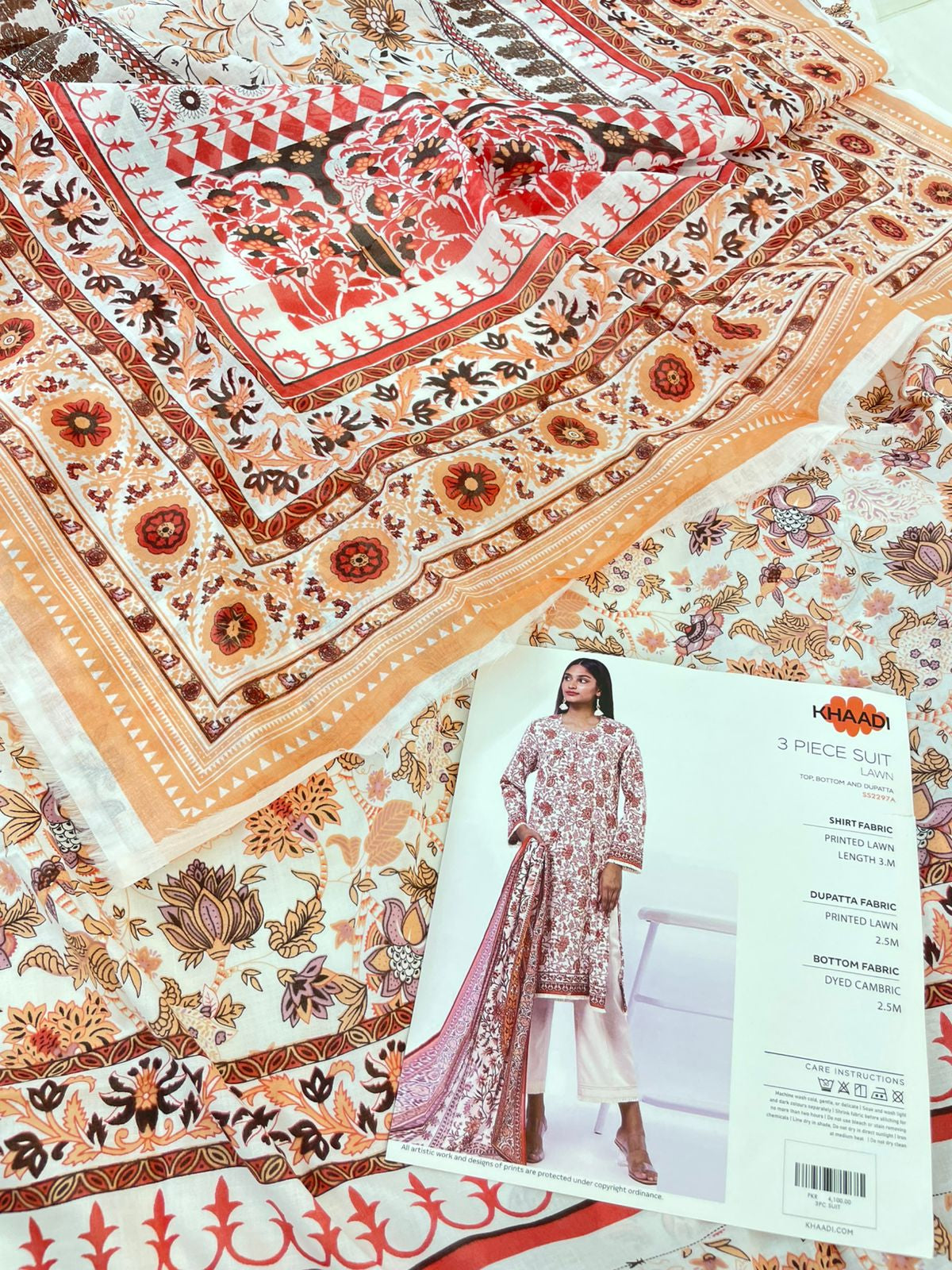 KHAADI LAWN 3 PC
