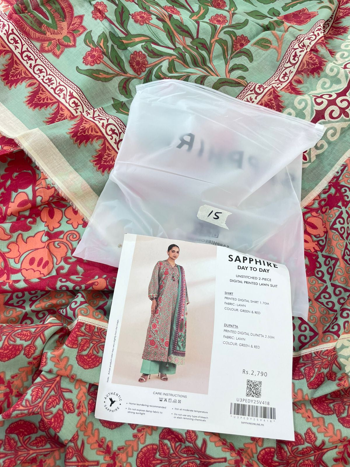 SAPPHIRE LAWN 2 PC SHIRT DUPATTA