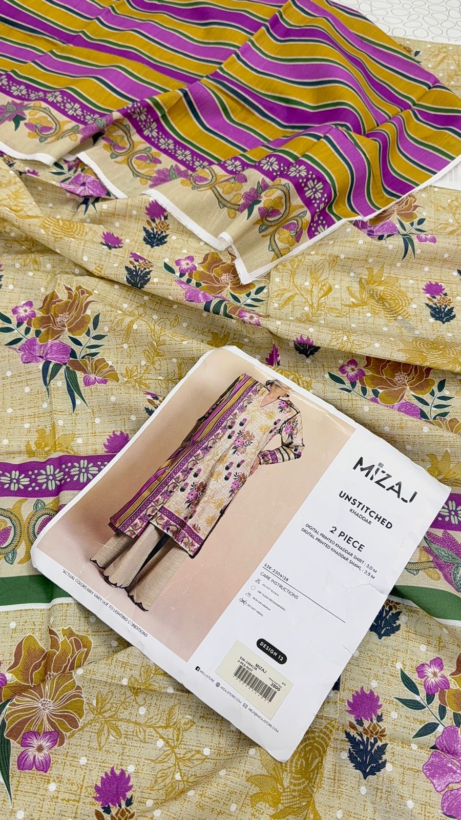 MIZAJ KHADDAR 2 PC SHIRT DUPATTA