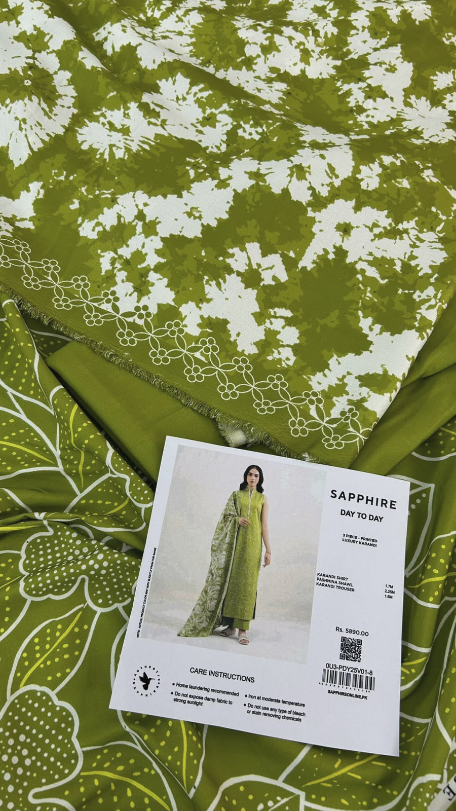 SAPPHIRE KARANDI 3 PC WITH SHAWL