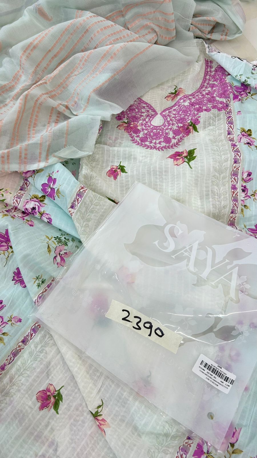 SAYA 2 PC EMB SHIRT DUPATTA LAWN