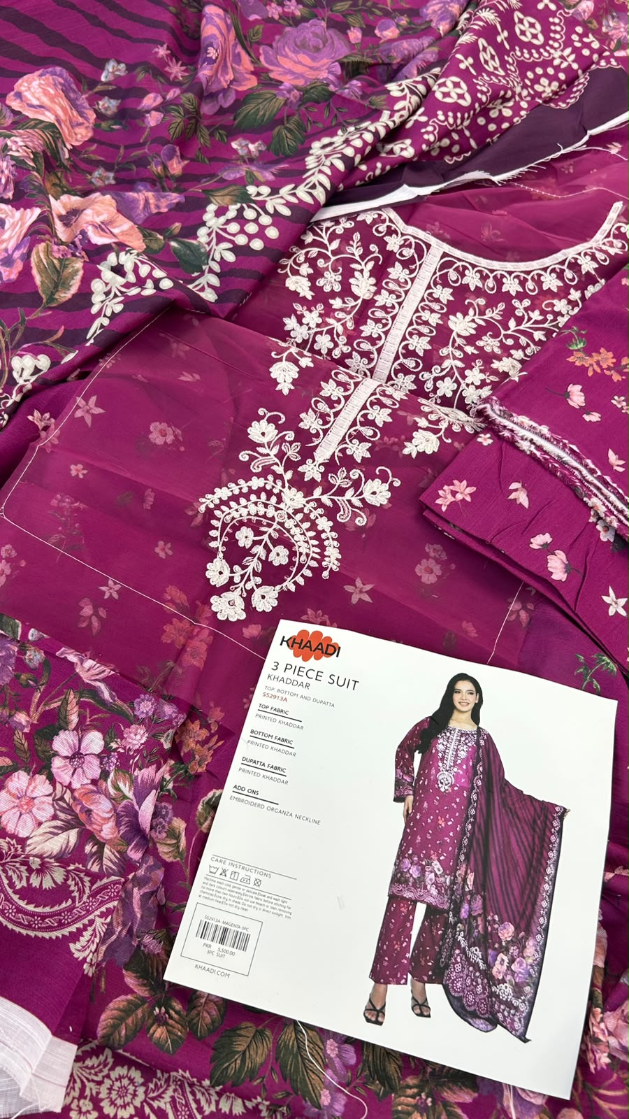 KHAADI EMBROIDERED KHADDAR 3 PC
