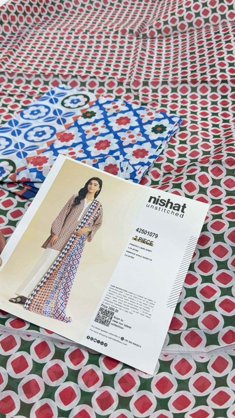 NISHAT LAWN 2 PC SHIRT DUPTA