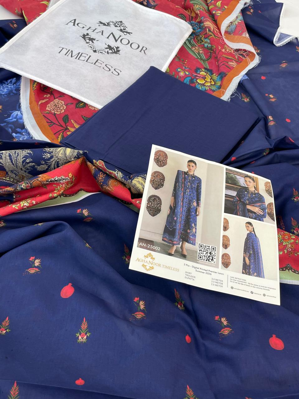 AGHA NOOR LAWN 3 PC