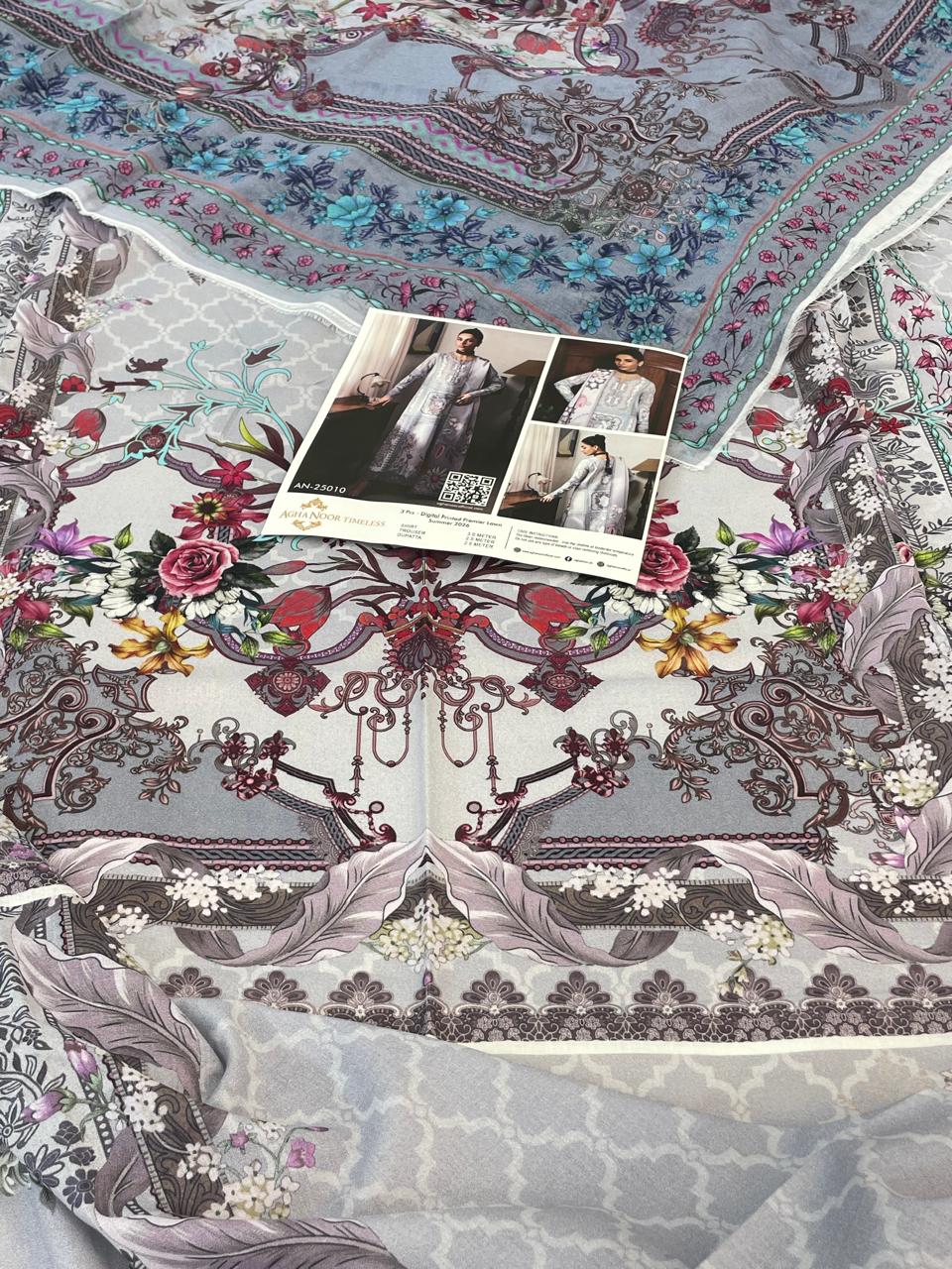 AGHA NOOR LAWN 3 PC