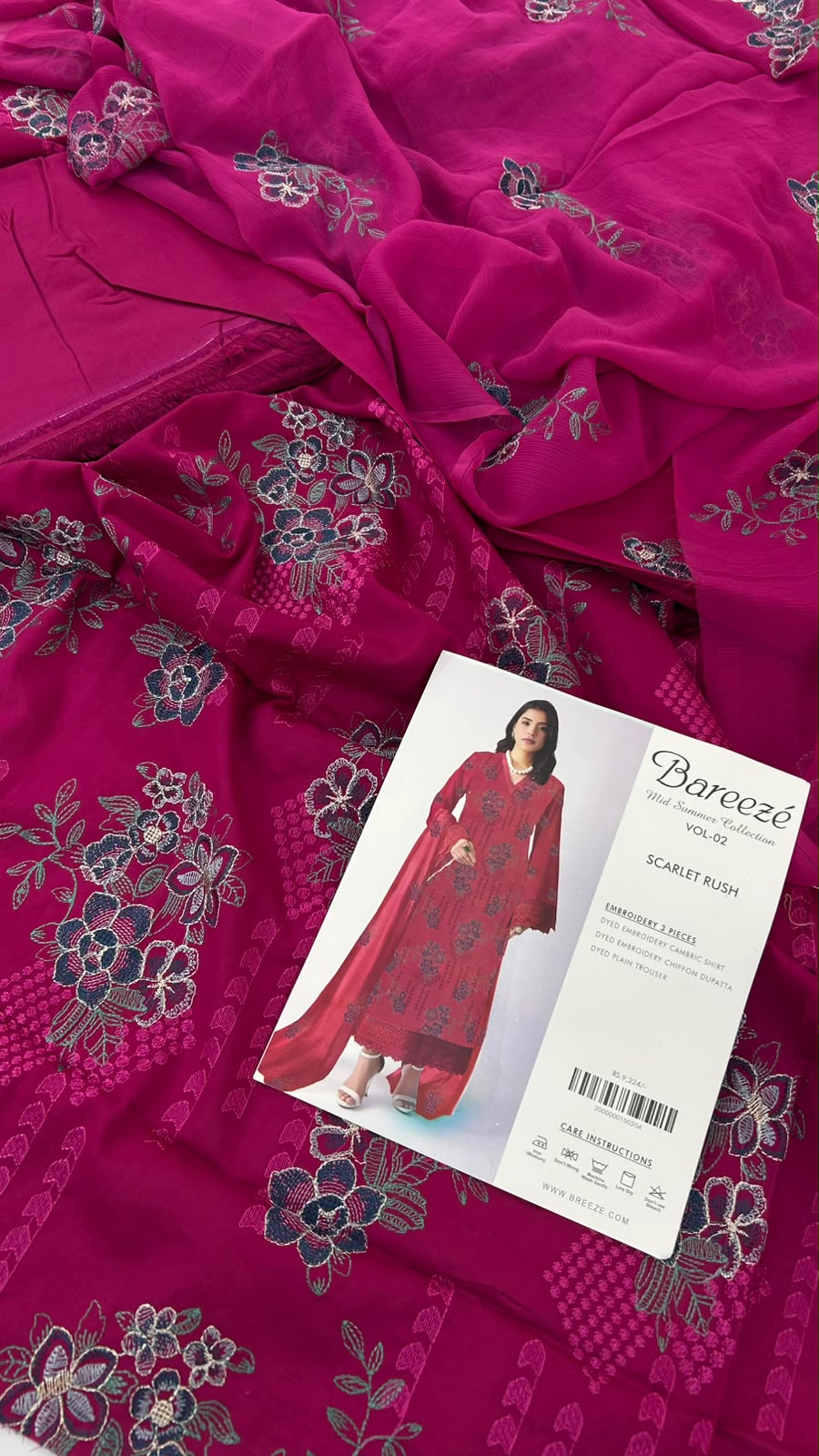 BAREEZE EMB LAWN 3 PC