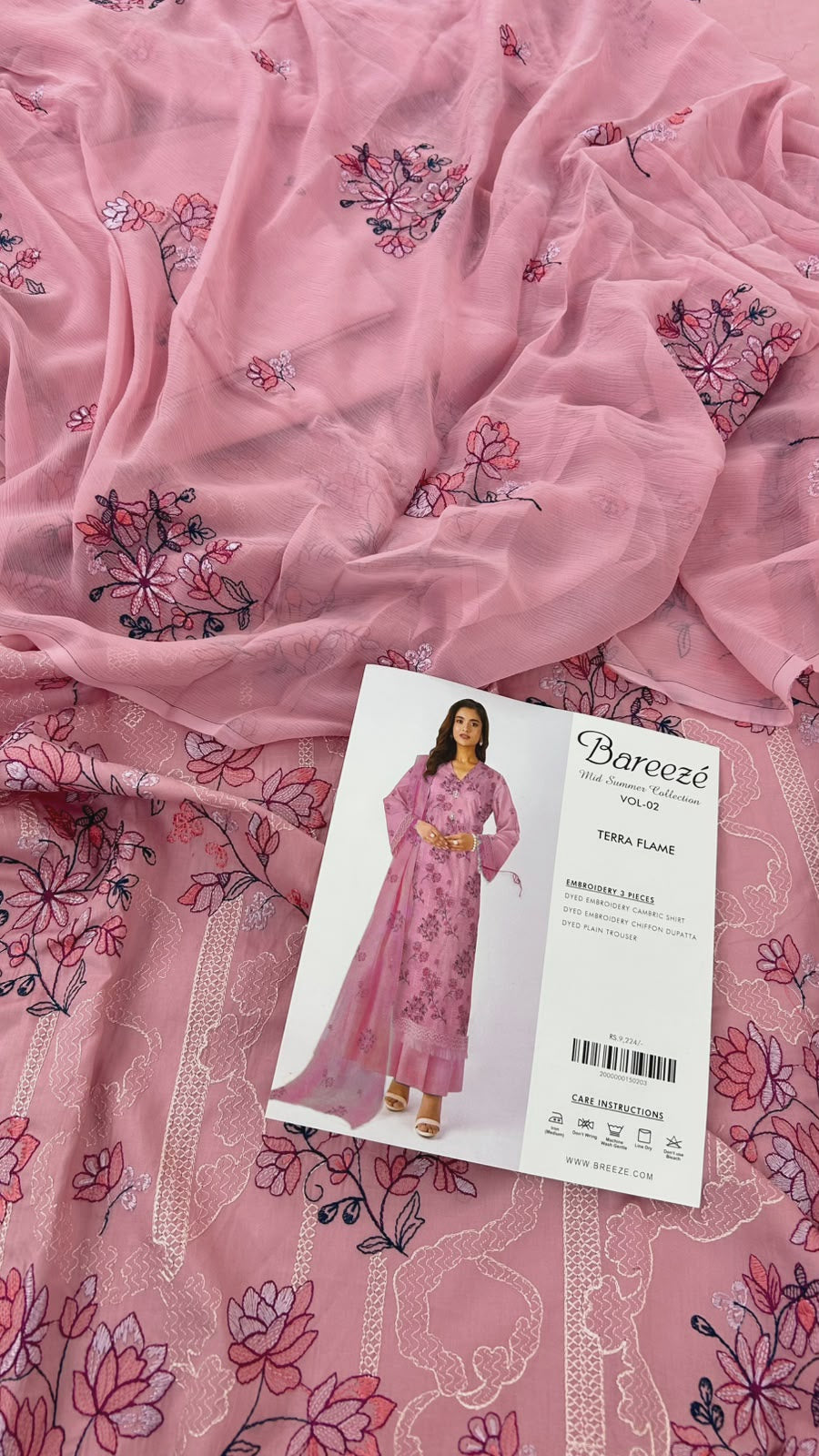 BAREEZE EMB LAWN 3 PC