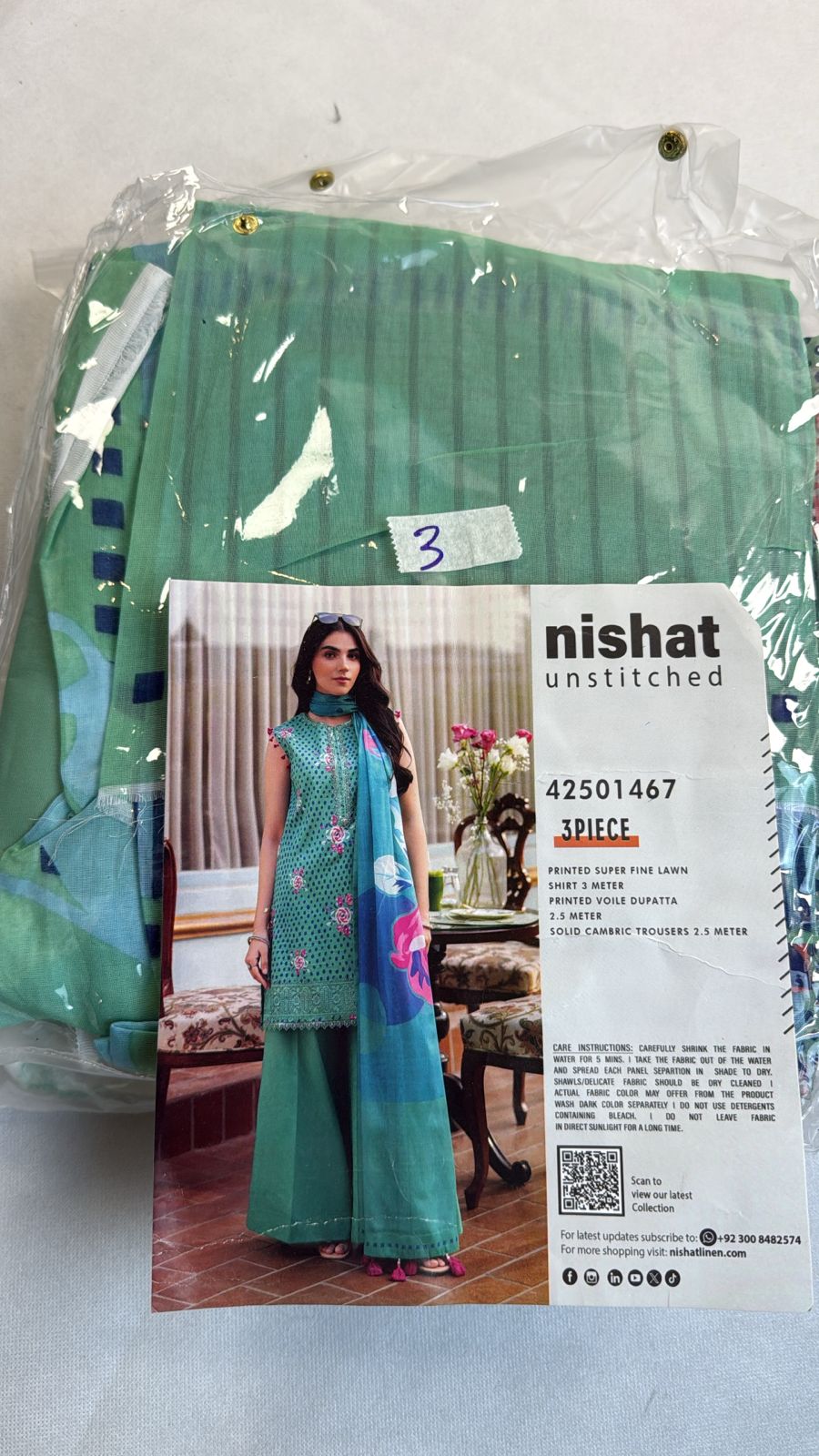 NISHAT LAWN 3 PC