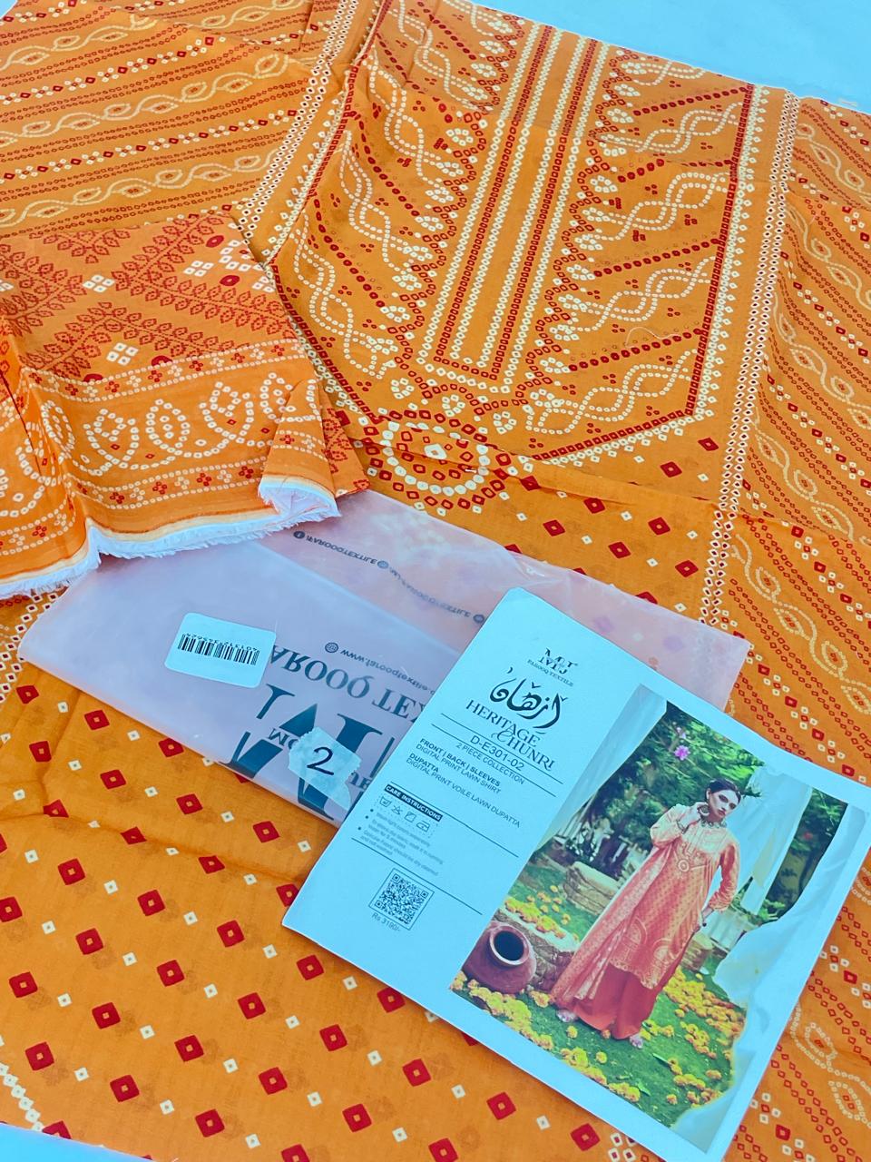 GRAND-CHUNRI LAWN 2 PC SHIRT DUPATTA