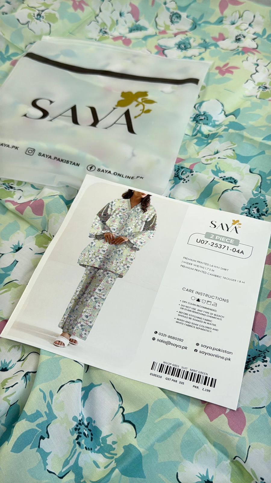 SAYA LAWN 2 PC SHIRT TROUSER