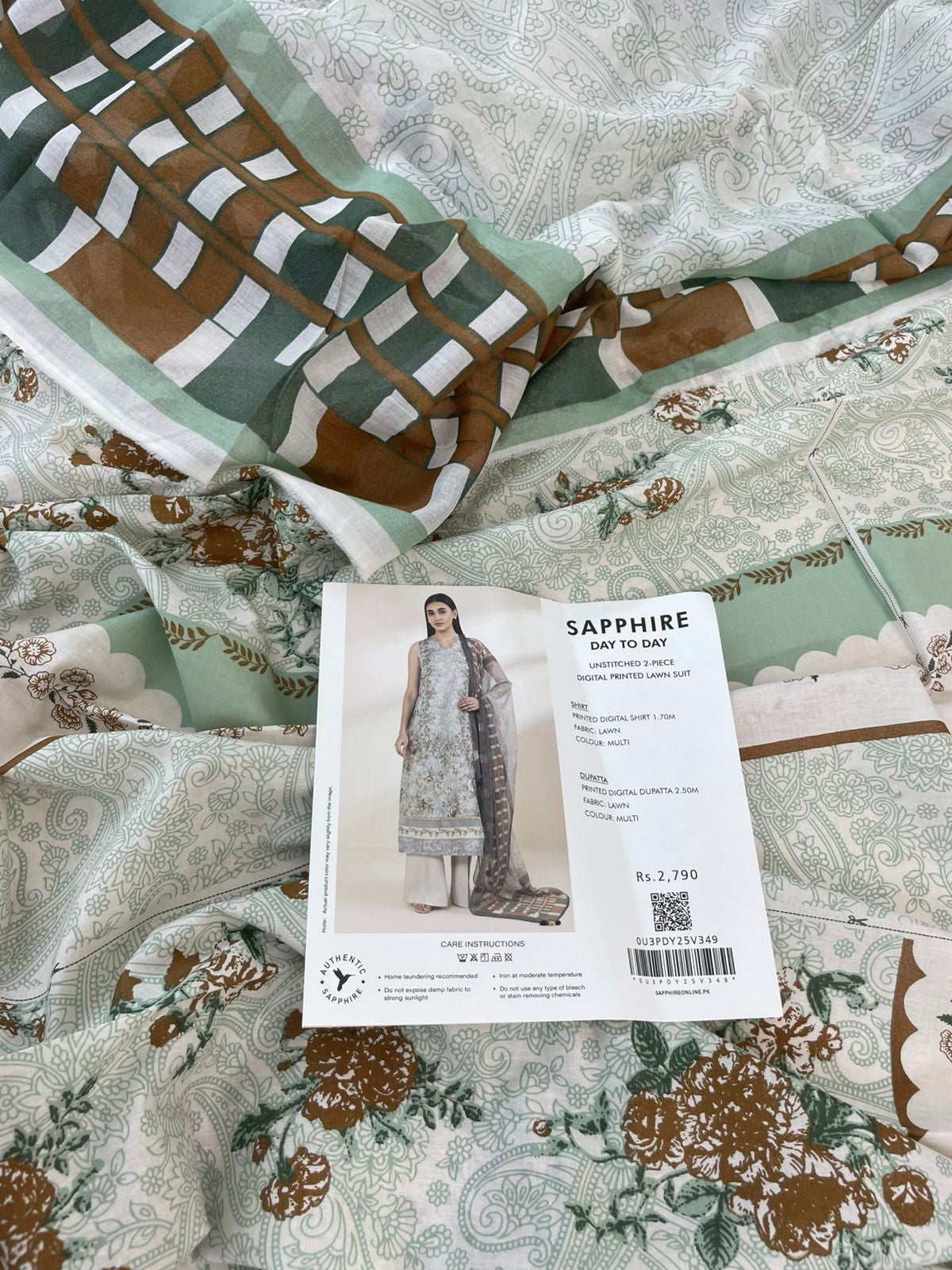 SAPPHIRE LAWN 2 PC SHIRT DUPATTA