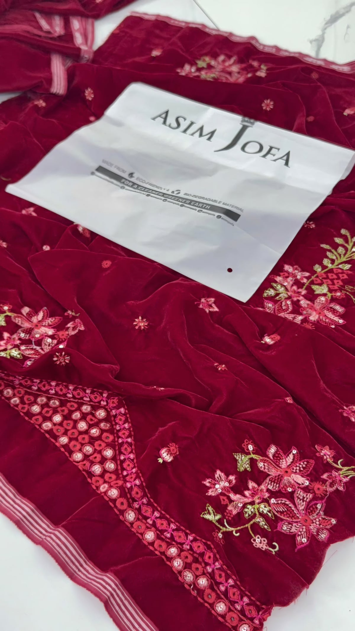 ASIMJOFA LUXURY VELVET 2 PC SHIRT TROUSER