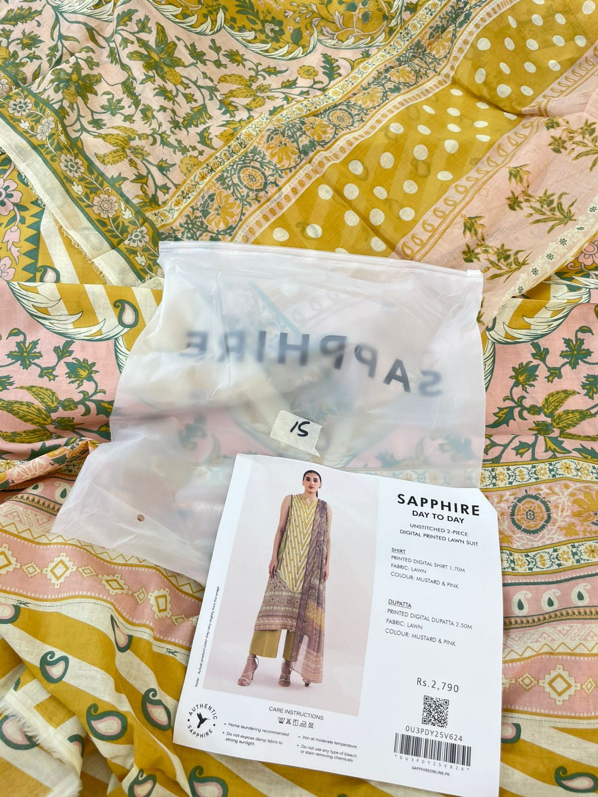SAPPHIRE LAWN 2 PC SHIRT DUPATTA