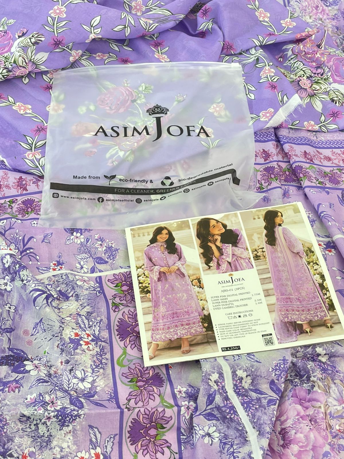 ASIM JOFA LAWN 3 PC