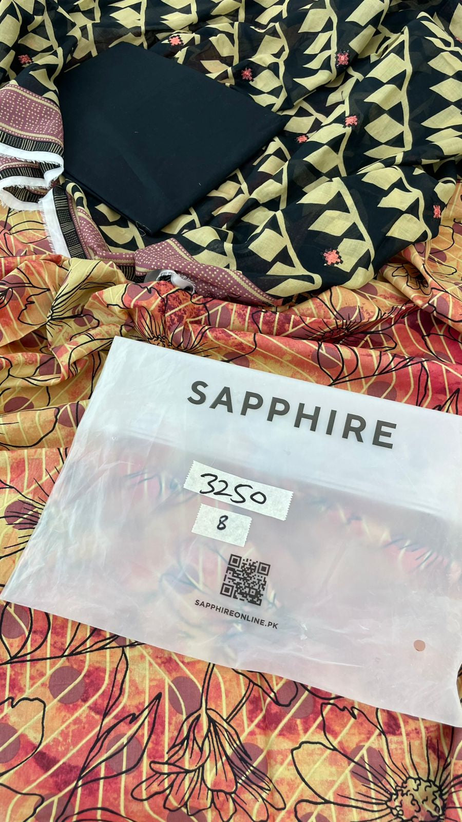 SAPPHIRE EMB 3 PC LAWN