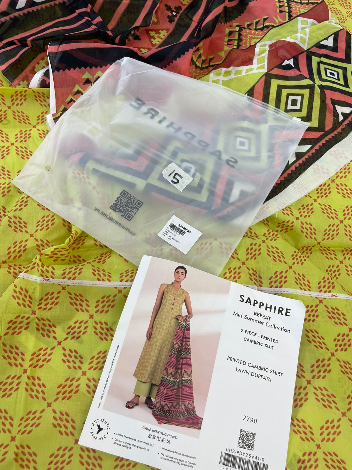 SAPPHIRE LAWN 2 PC SHIRT DUPATTA