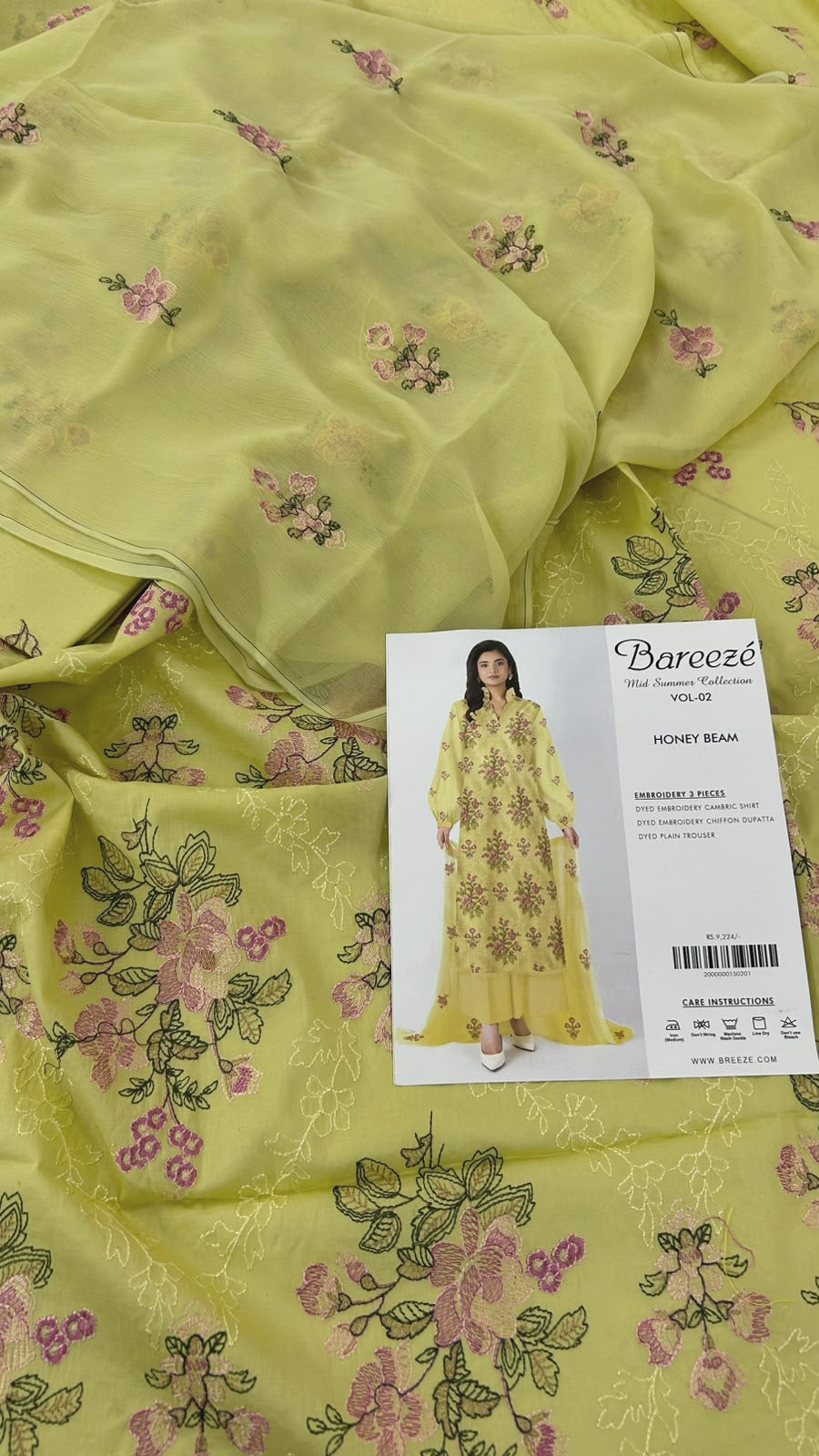 BAREEZE EMB LAWN 3 PC